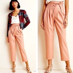 ANTHROPOLOGIE - Peach Blanknyc Chelsea Tapered Faux Leather Pants NWT Ltd Ed
